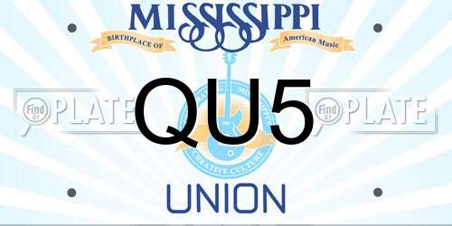 QU5 Mississippi License Plate