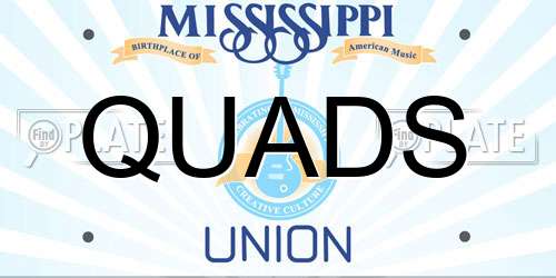 QUADS Mississippi License Plate