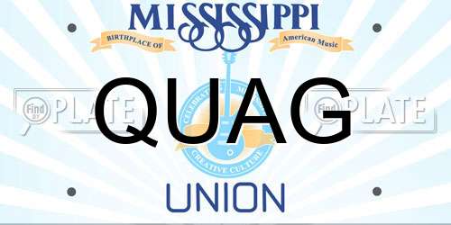 QUAG Mississippi License Plate