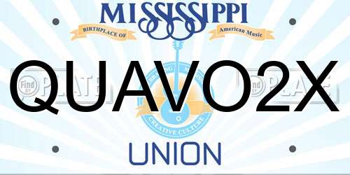 QUAVO2X Mississippi License Plate