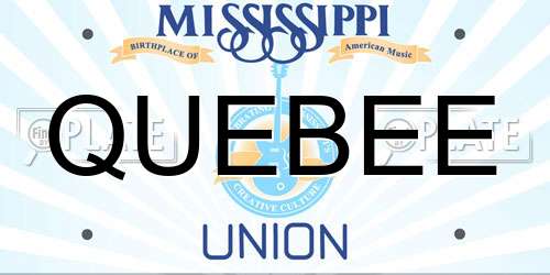 QUEBEE Mississippi License Plate