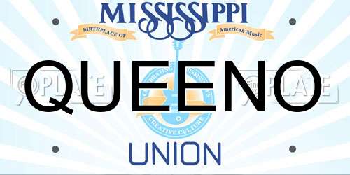 QUEENO Mississippi License Plate