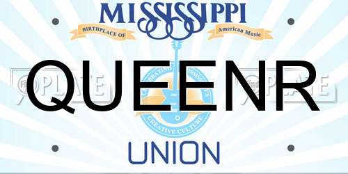QUEENR Mississippi License Plate