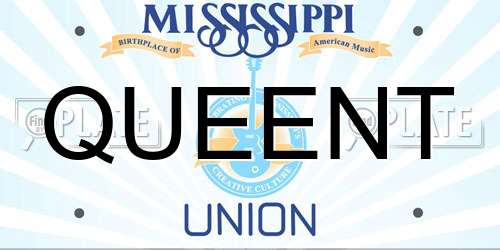 QUEENT Mississippi License Plate