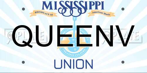 QUEENV Mississippi License Plate
