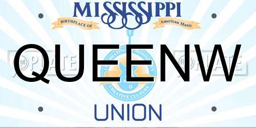 QUEENW Mississippi License Plate