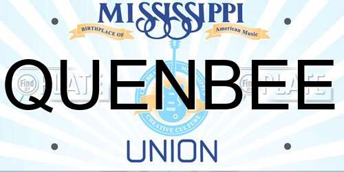 QUENBEE Mississippi License Plate