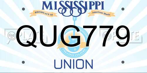 QUG779 Mississippi License Plate