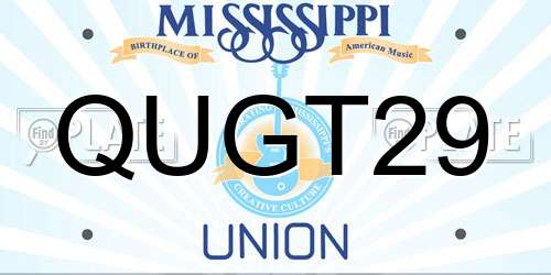 QUGT29 Mississippi License Plate