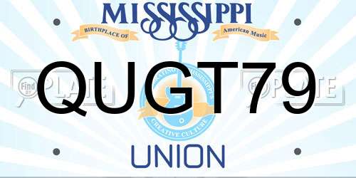 QUGT79 Mississippi License Plate