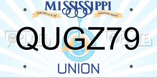 QUGZ79 Mississippi License Plate