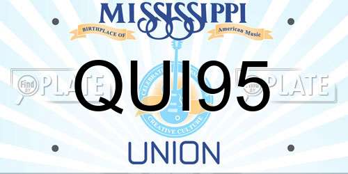 QUI95 Mississippi License Plate