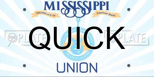 QUICK Mississippi License Plate