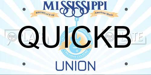 QUICKB Mississippi License Plate