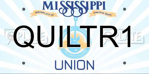 QUILTR1 Mississippi License Plate