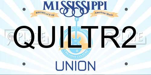 QUILTR2 Mississippi License Plate