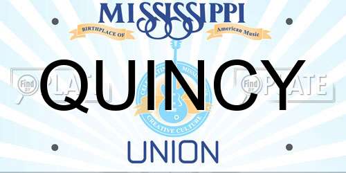 QUINCY Mississippi License Plate