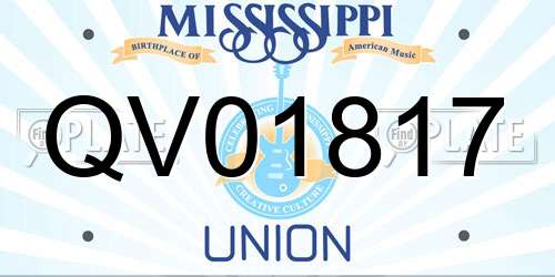 QV01817 Mississippi License Plate