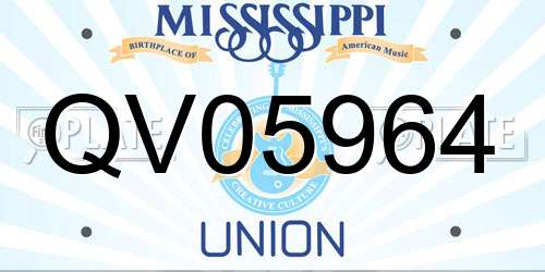 QV05964 Mississippi License Plate