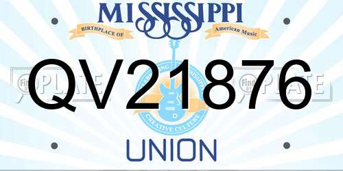 QV21876 Mississippi License Plate