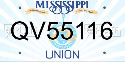 QV55116 Mississippi License Plate
