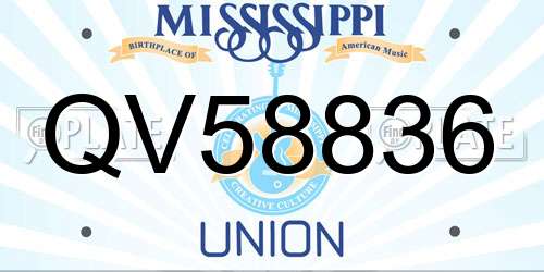 QV58836 Mississippi License Plate