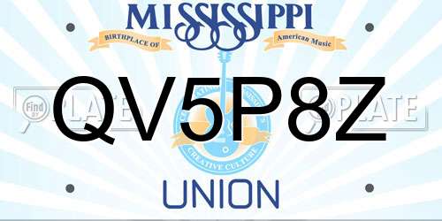 QV5P8Z Mississippi License Plate
