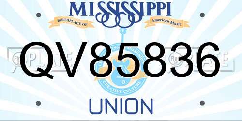 QV85836 Mississippi License Plate