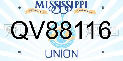 QV88116 Mississippi License Plate