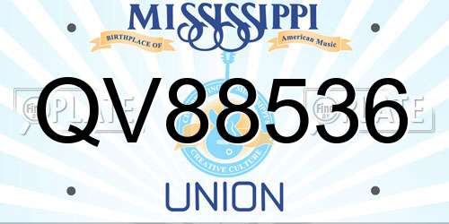 QV88536 Mississippi License Plate