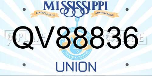 QV88836 Mississippi License Plate