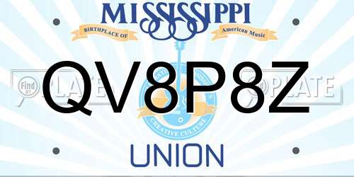 QV8P8Z Mississippi License Plate