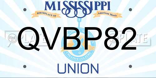 QVBP82 Mississippi License Plate