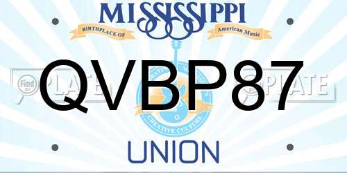 QVBP87 Mississippi License Plate