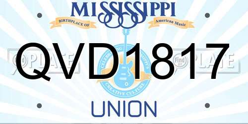 QVD1817 Mississippi License Plate