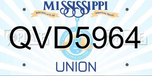 QVD5964 Mississippi License Plate