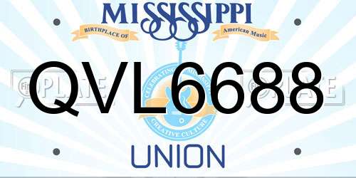 QVL6688 Mississippi License Plate
