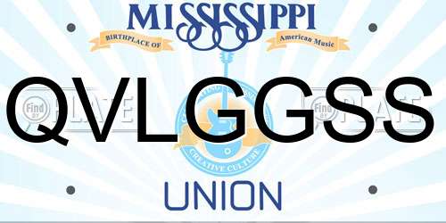 QVLGGSS Mississippi License Plate