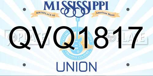 QVQ1817 Mississippi License Plate