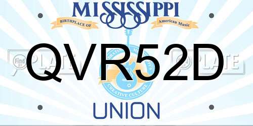 QVR52D Mississippi License Plate