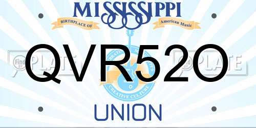 QVR52O Mississippi License Plate