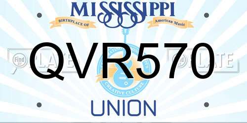 QVR570 Mississippi License Plate