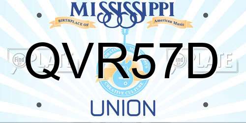 QVR57D Mississippi License Plate