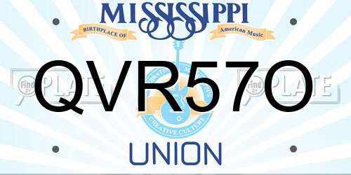 QVR57O Mississippi License Plate