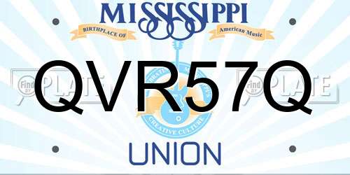 QVR57Q Mississippi License Plate