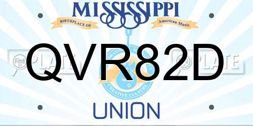 QVR82D Mississippi License Plate