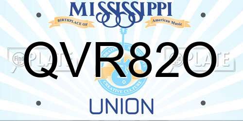 QVR82O Mississippi License Plate