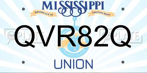 QVR82Q Mississippi License Plate