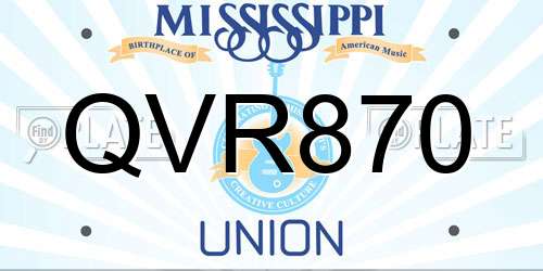 QVR870 Mississippi License Plate