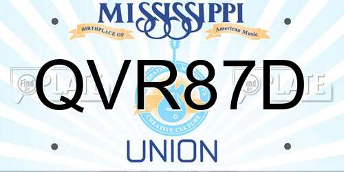 QVR87D Mississippi License Plate